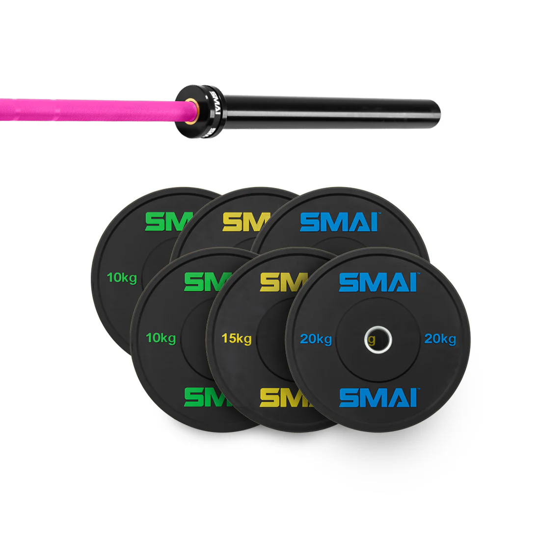 110kg HD Bumper Plate Set Inc 20kg Barbell - Image 10