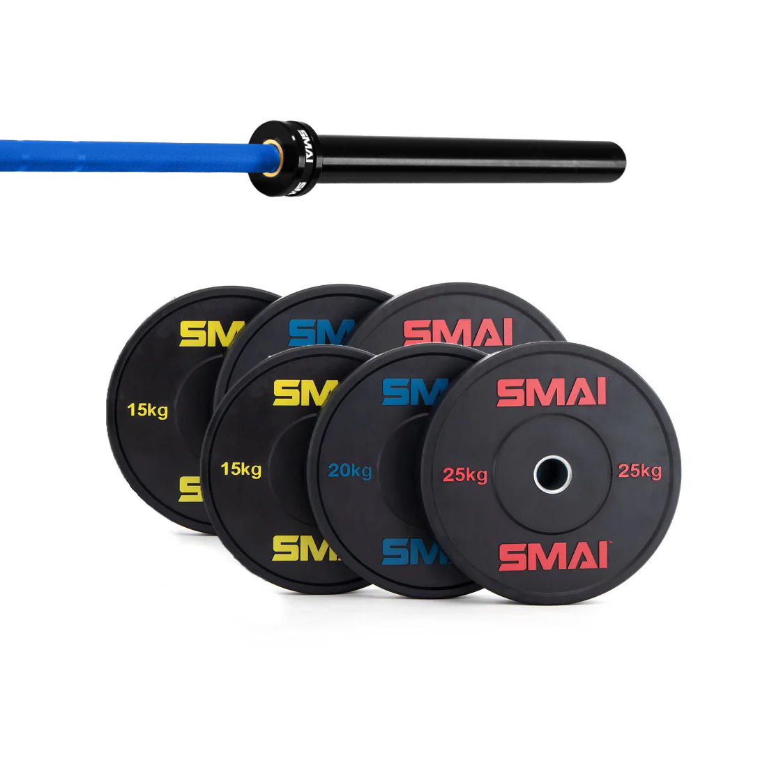135kg HD Bumper Plate Set Inc 15kg Barbell - Image 7