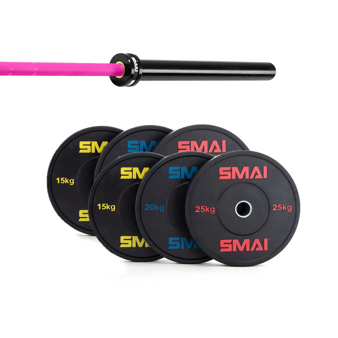 140kg HD Bumper Plate Set Inc 20kg Barbell - Image 10
