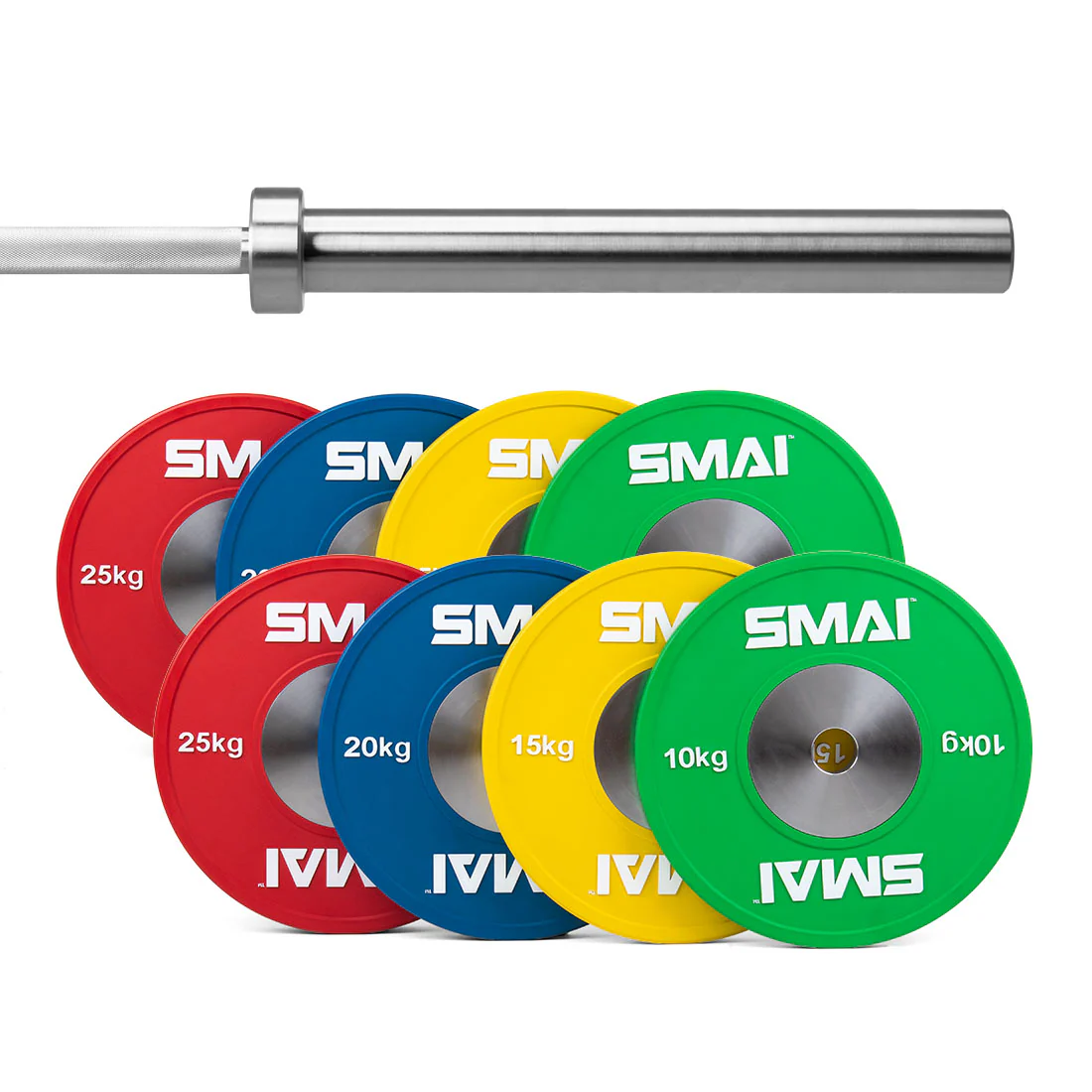 Competition Bumper Plate Set with Barbell - 140kg