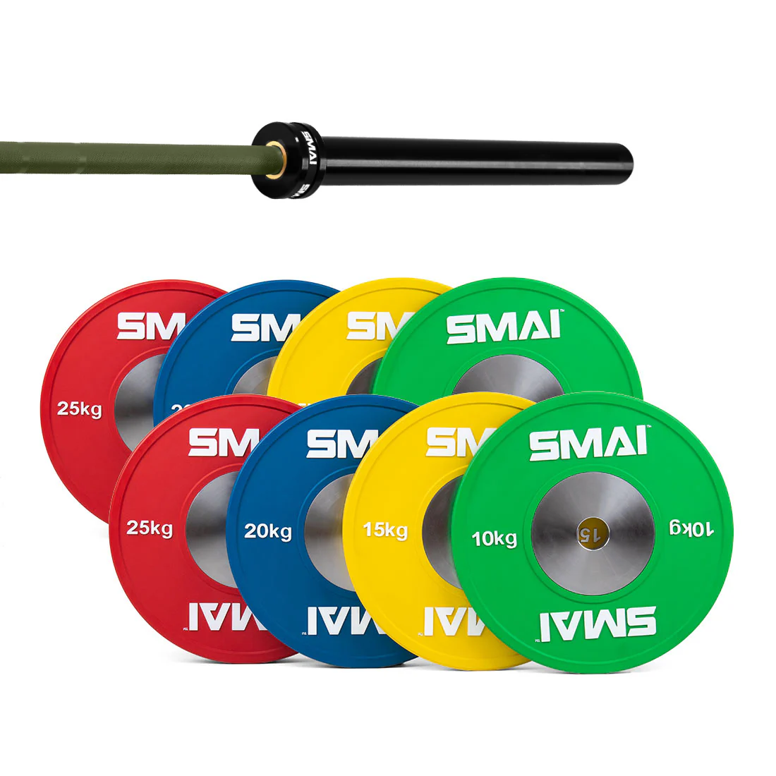 Competition Bumper Plate Set with Barbell - 140kg - Image 7