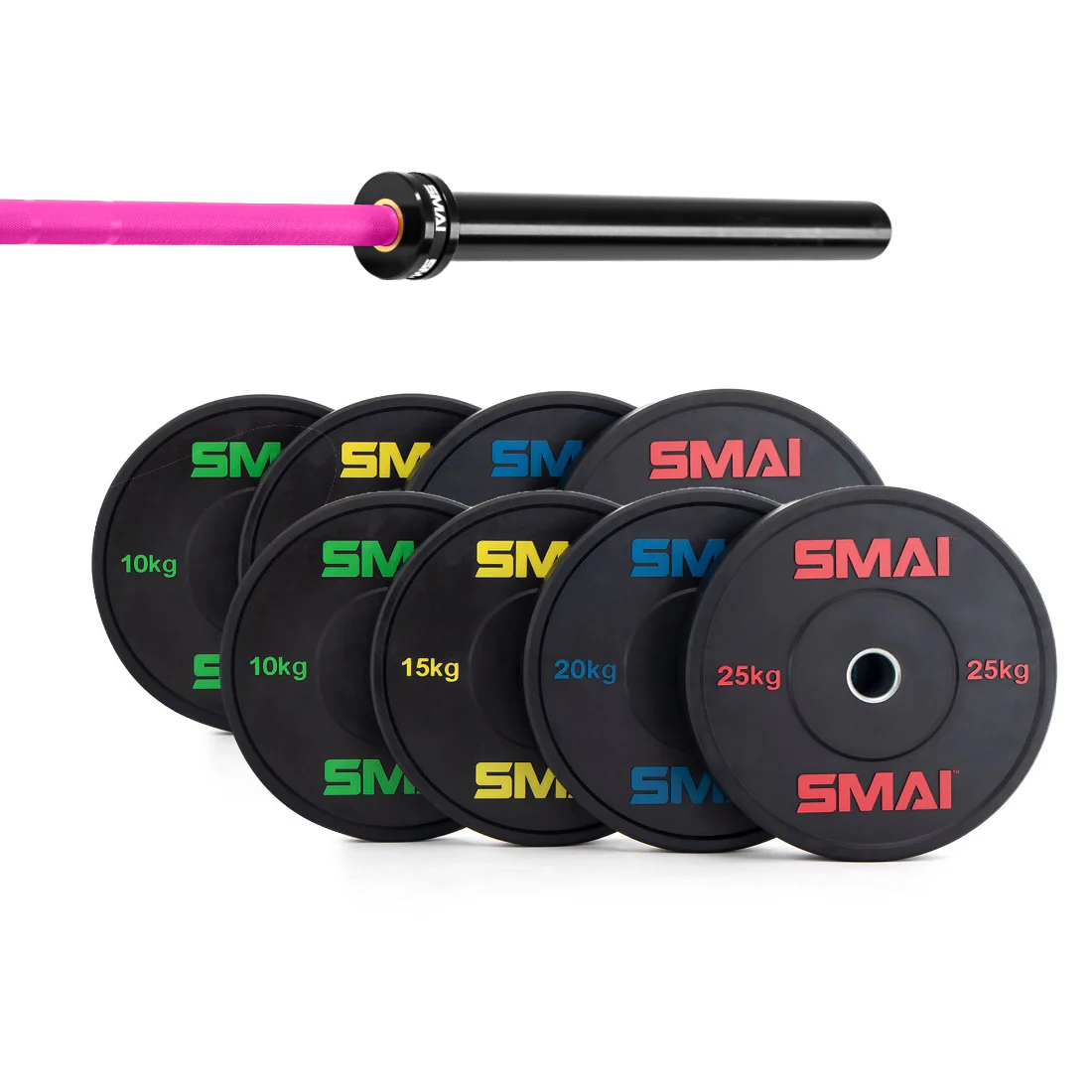 160kg HD Bumper Plate Set Inc 20kg Barbell - Image 11