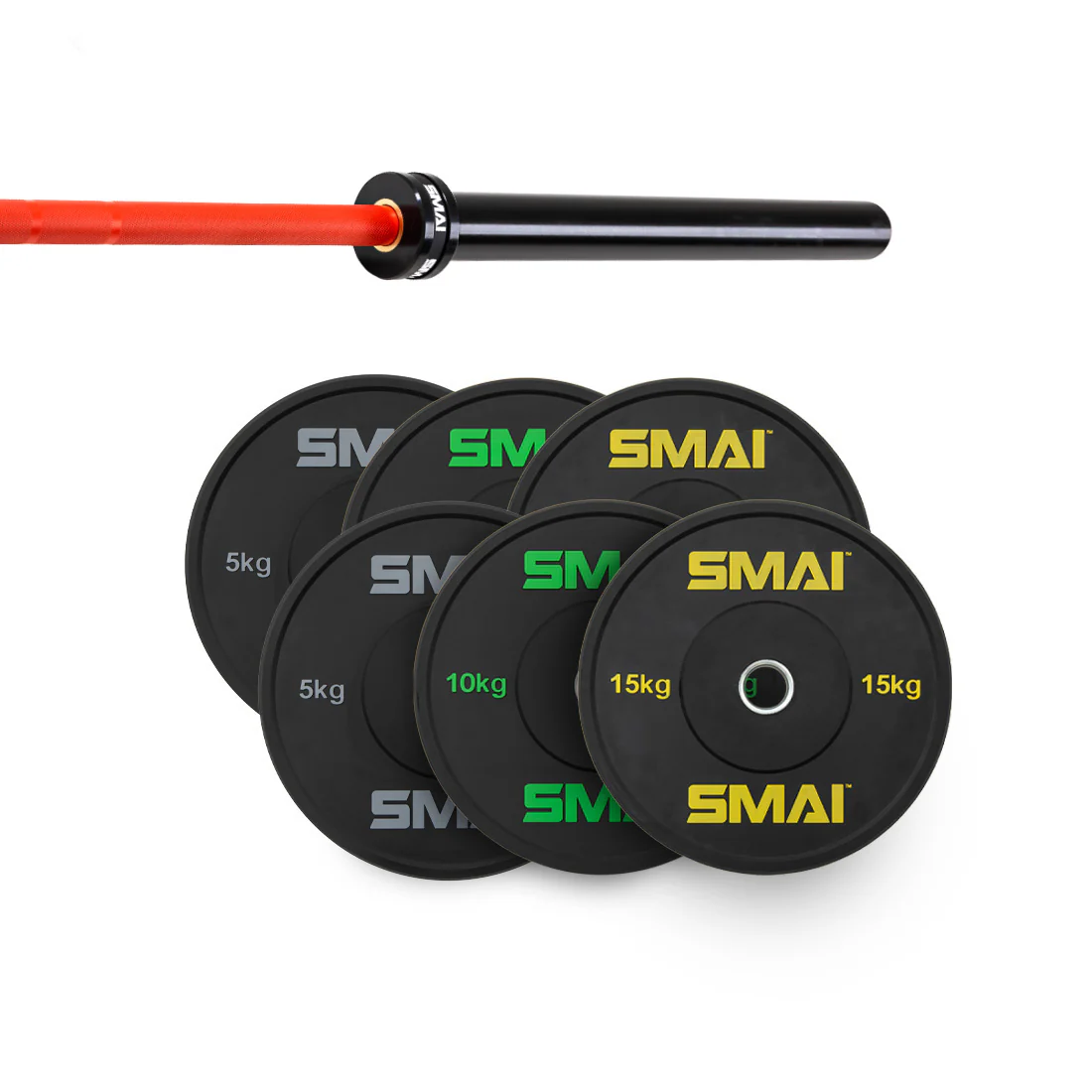 80kg HD Bumper Plate Set inc 20kg Barbell - Image 6