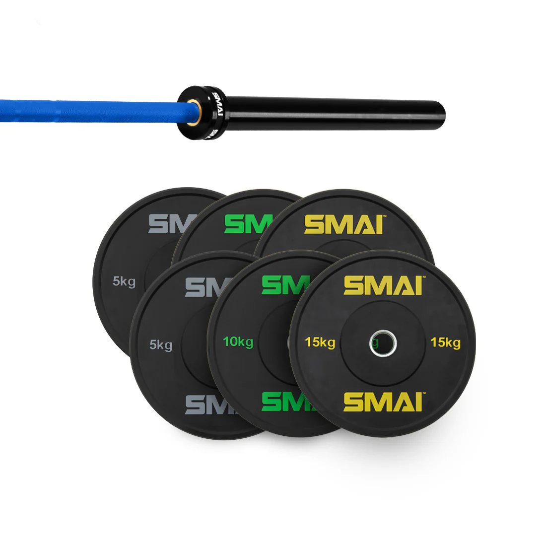 80kg HD Bumper Plate Set inc 20kg Barbell - Image 7