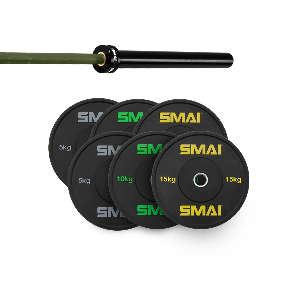 80kg HD Bumper Plate Set inc 20kg Barbell - Image 8