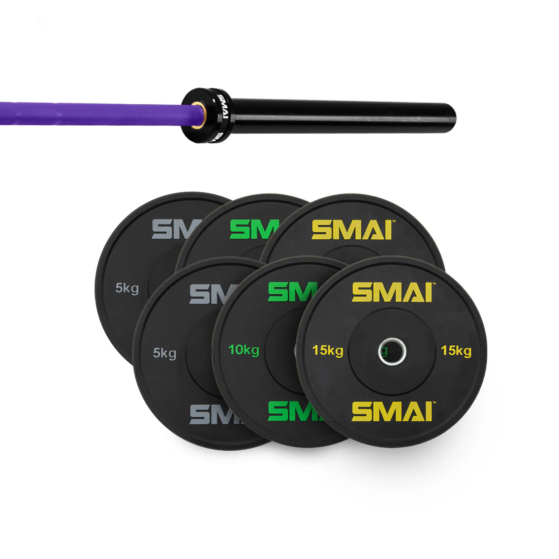 80kg HD Bumper Plate Set inc 20kg Barbell - Image 9