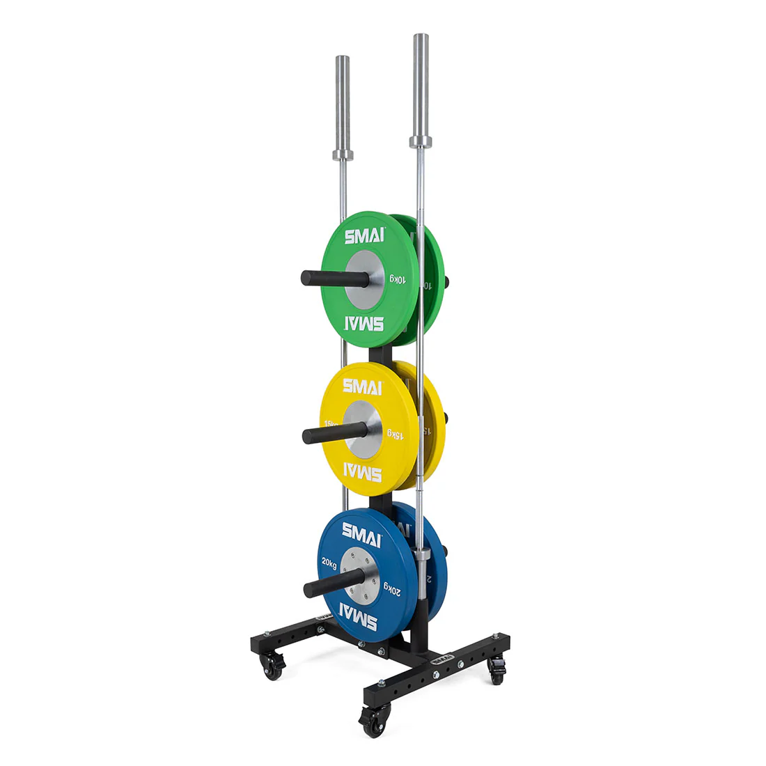 Bumper Plate & Barbell Storage Tree with Wheels - Image 2