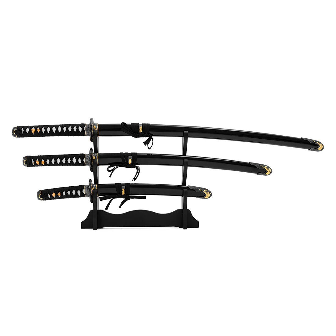 Daisho Shi no Tora Carbon 3 Piece Sword & Stand - Display
