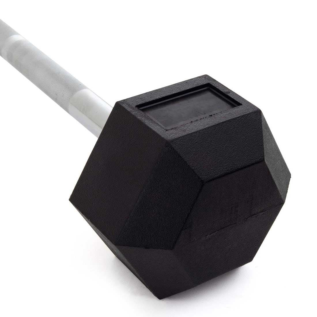 Fixed Barbell Pump Bar 10kg - Rubber Hex - Image 2