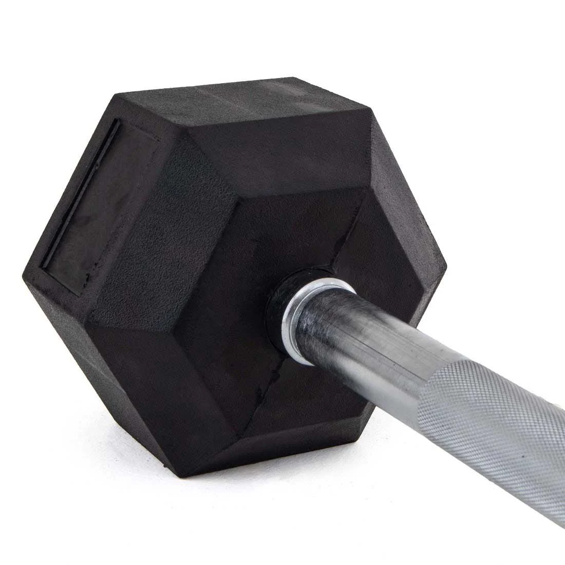 Fixed Barbell Pump Bar 10kg - Rubber Hex - Image 3