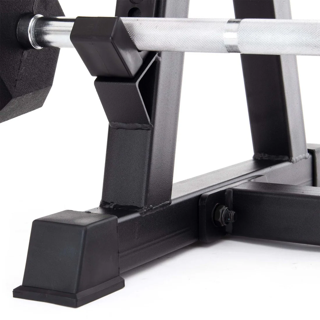 Fixed Barbell Set & Rack - Rubber Hex Pump Bar - Image 3