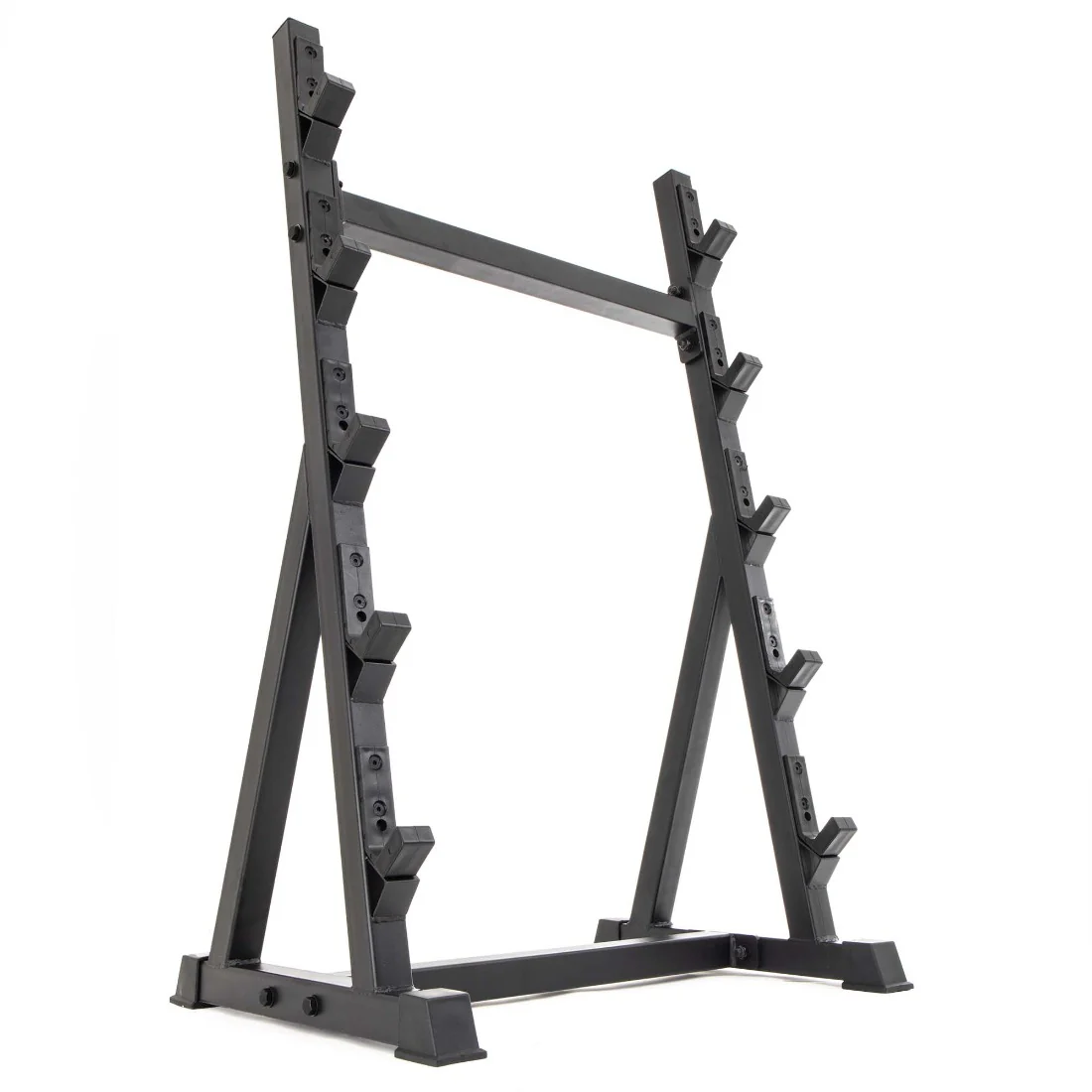 Fixed Barbell Set & Rack - Rubber Hex Pump Bar - Image 5
