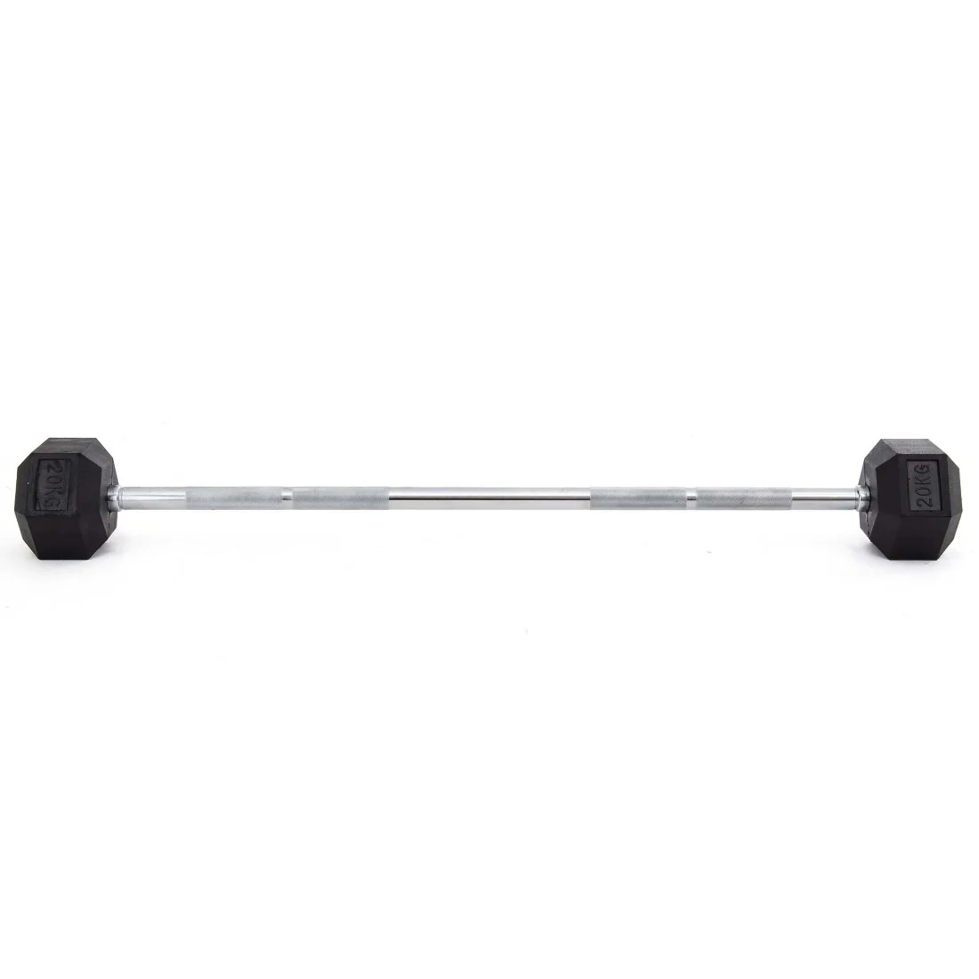 Fixed Barbell Set & Rack - Rubber Hex Pump Bar - Image 6