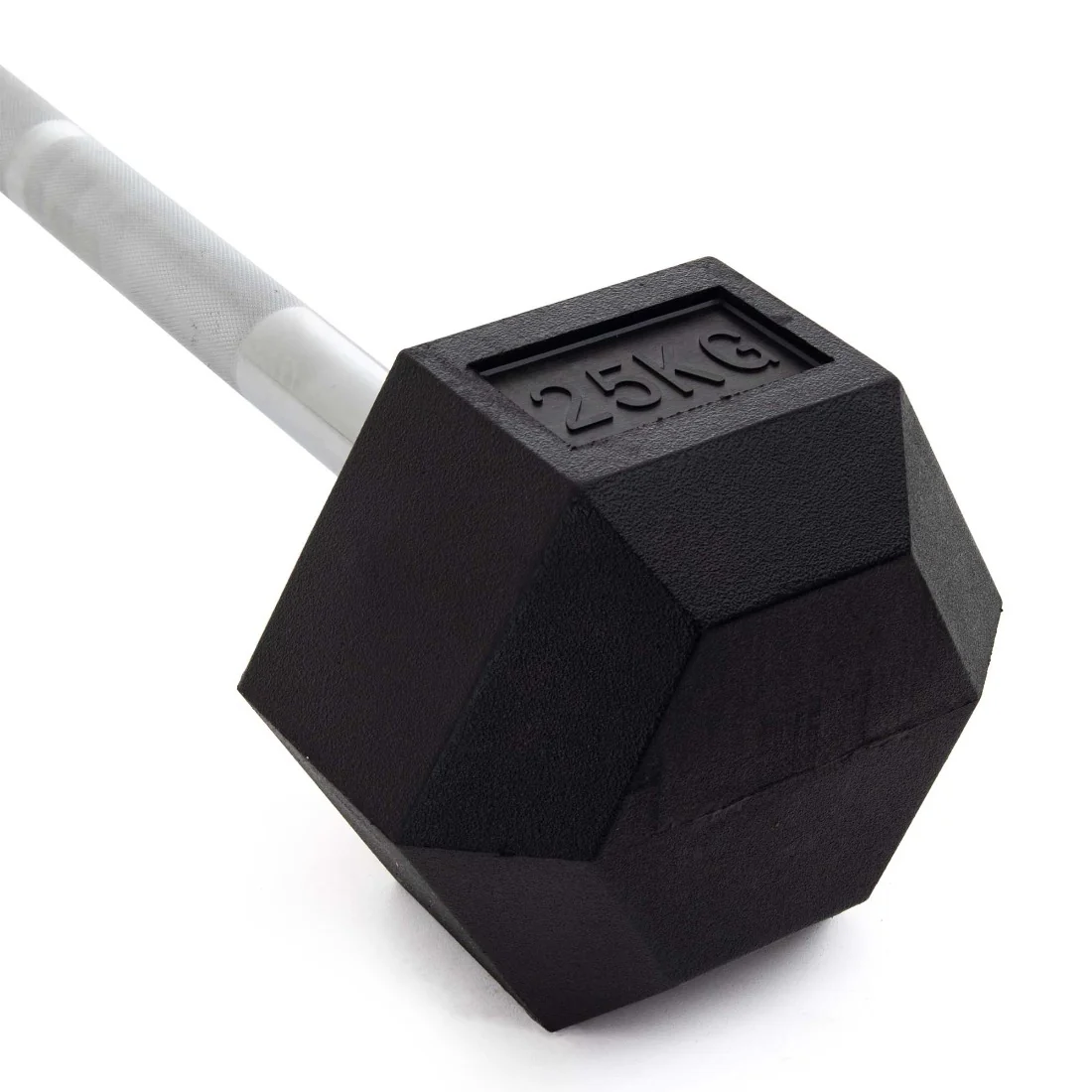 Fixed Barbell Set & Rack - Rubber Hex Pump Bar - Image 8