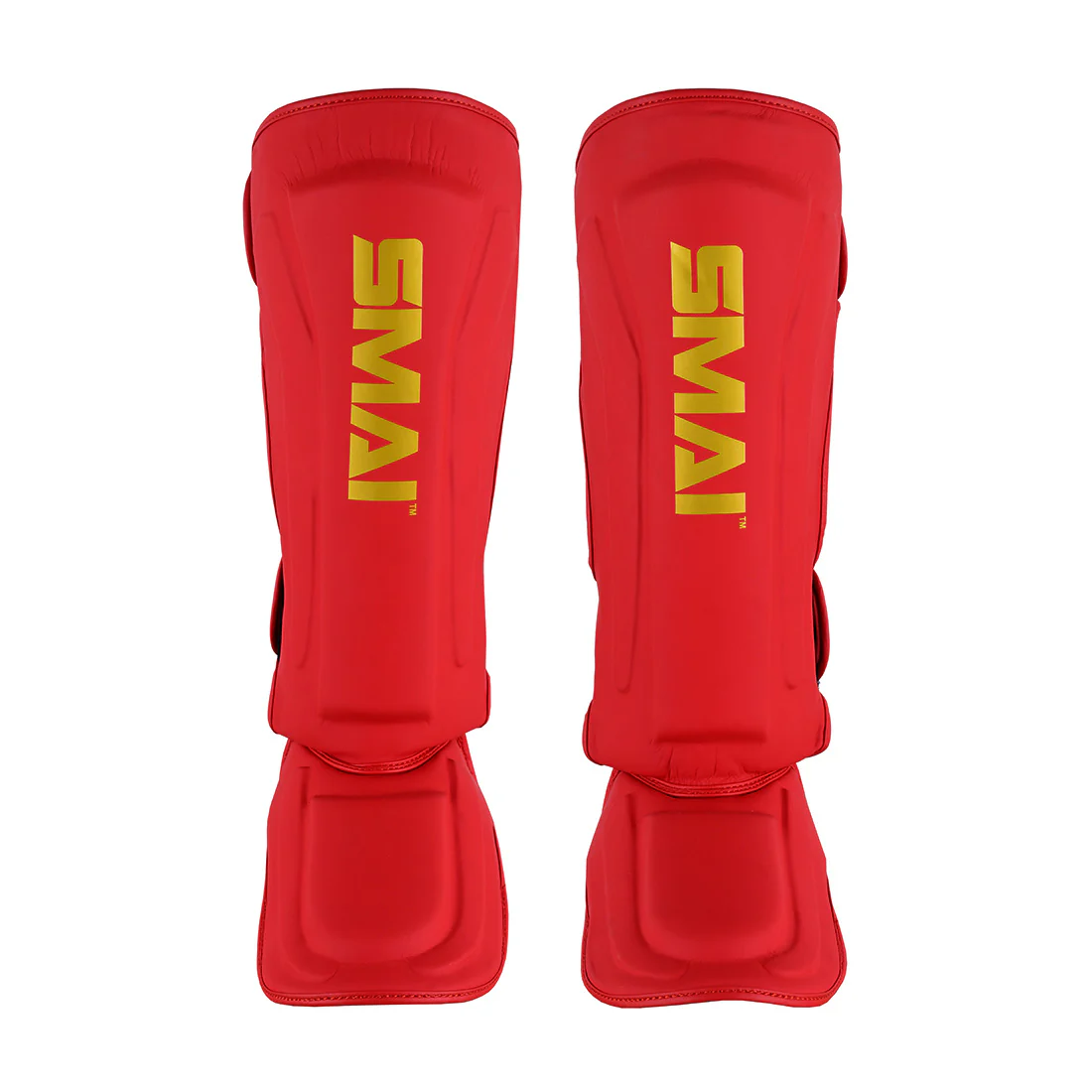 Gold Series Muay Thai Shin Guards - Red/Gold - Image 2