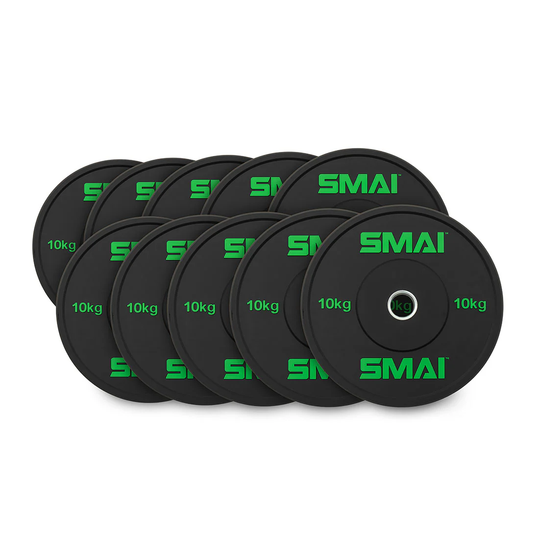 HD Bumper Plates Set - 5 pairs of 10kg (100kg)