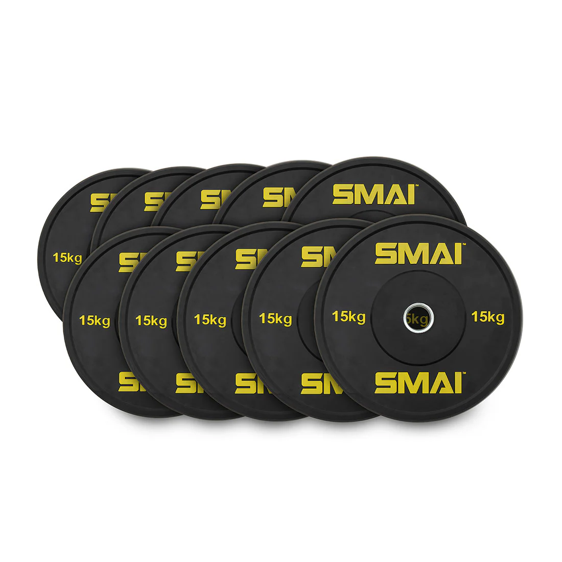 HD Bumper Plates Set - 5 pairs of 15kg (150kg)