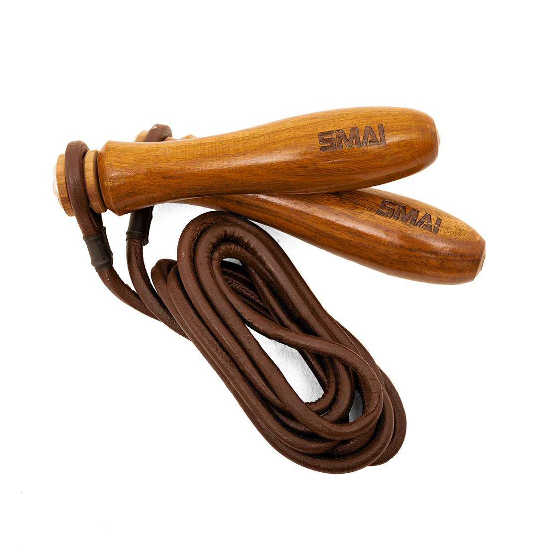 Leather Skipping Rope - Wooden Handles - Image 4