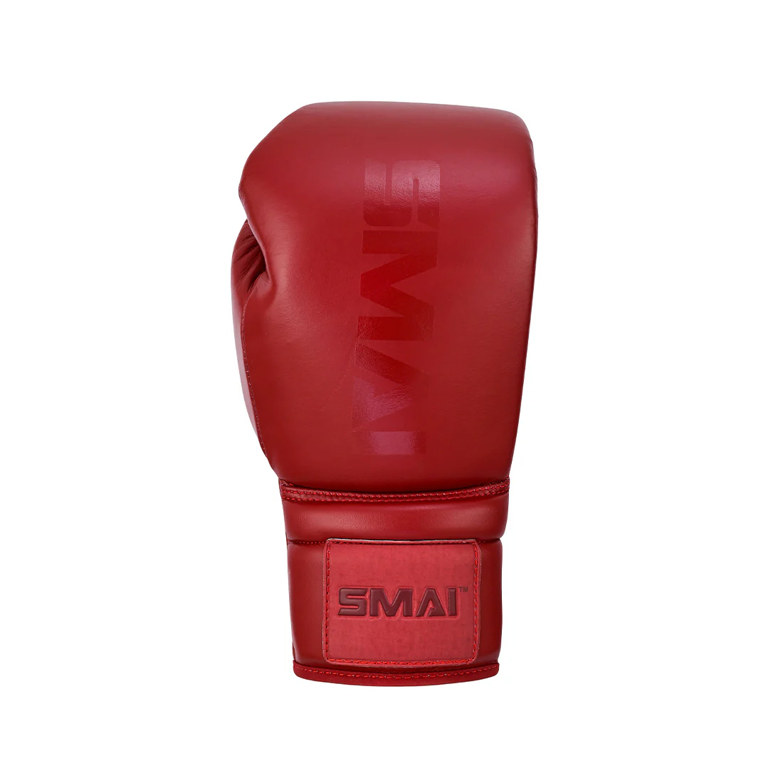 Pro Series Leather Lace-Up Boxing Glove - Crimson Red - Image 2