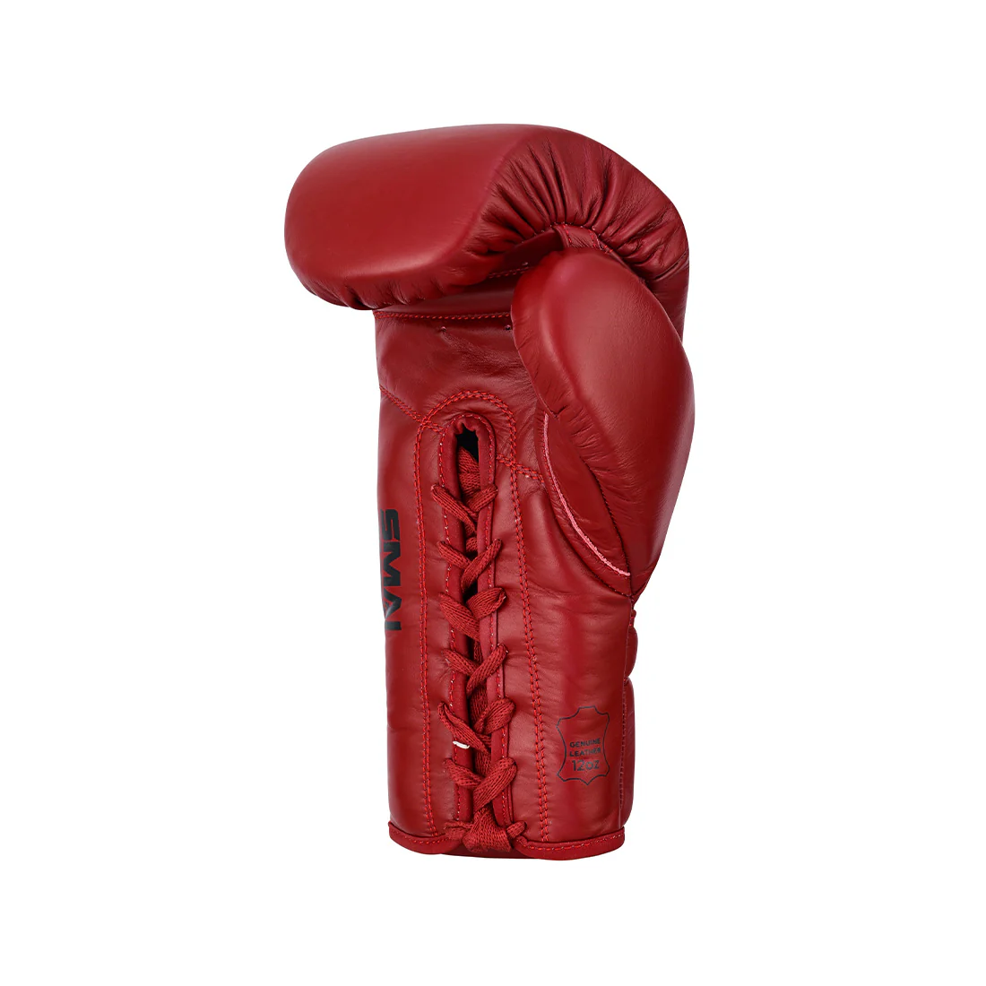 Pro Series Leather Lace-Up Boxing Glove - Crimson Red - Image 5