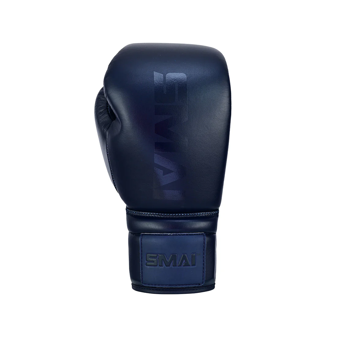 Pro Series Leather Lace-Up Boxing Glove - Navy Blue - Image 2