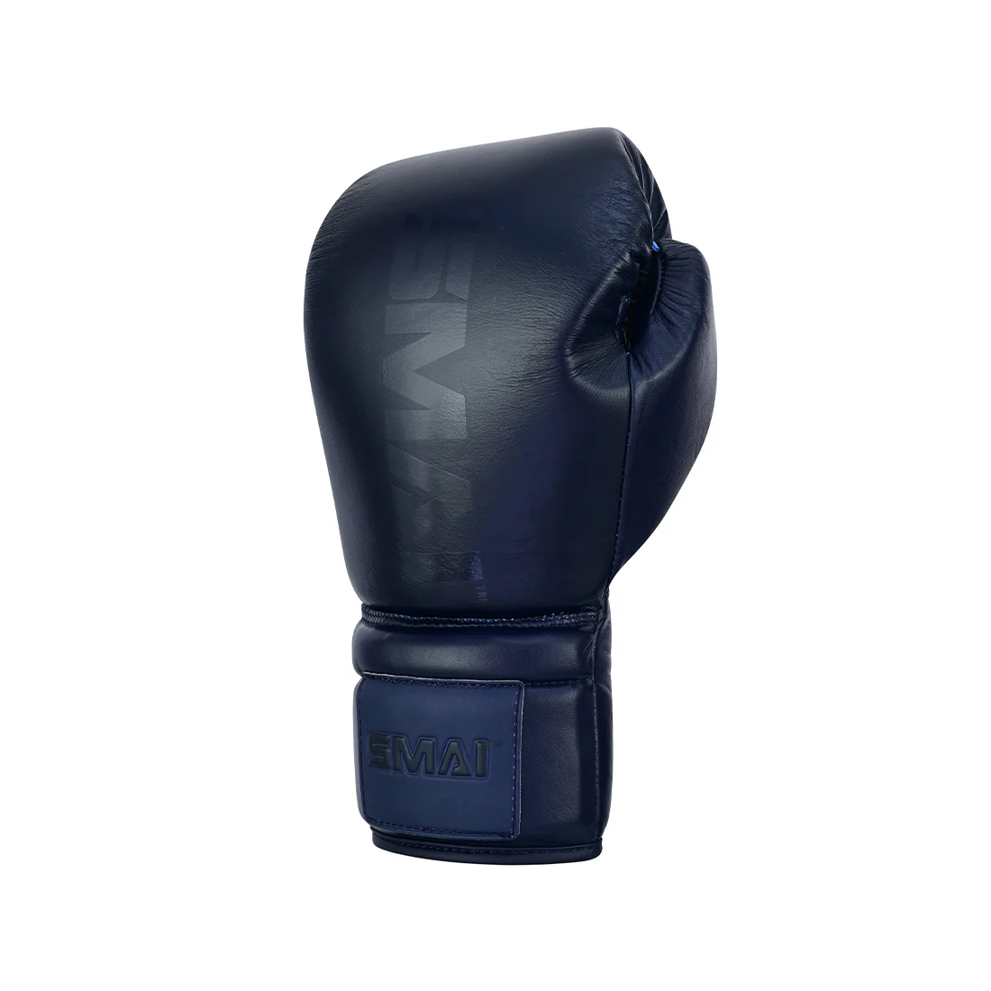 Pro Series Leather Lace-Up Boxing Glove - Navy Blue - Image 3