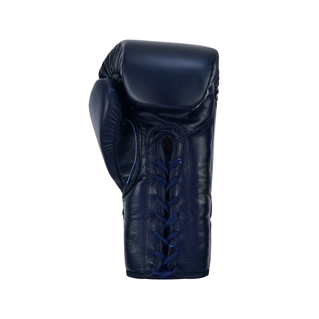Pro Series Leather Lace-Up Boxing Glove - Navy Blue - Image 4