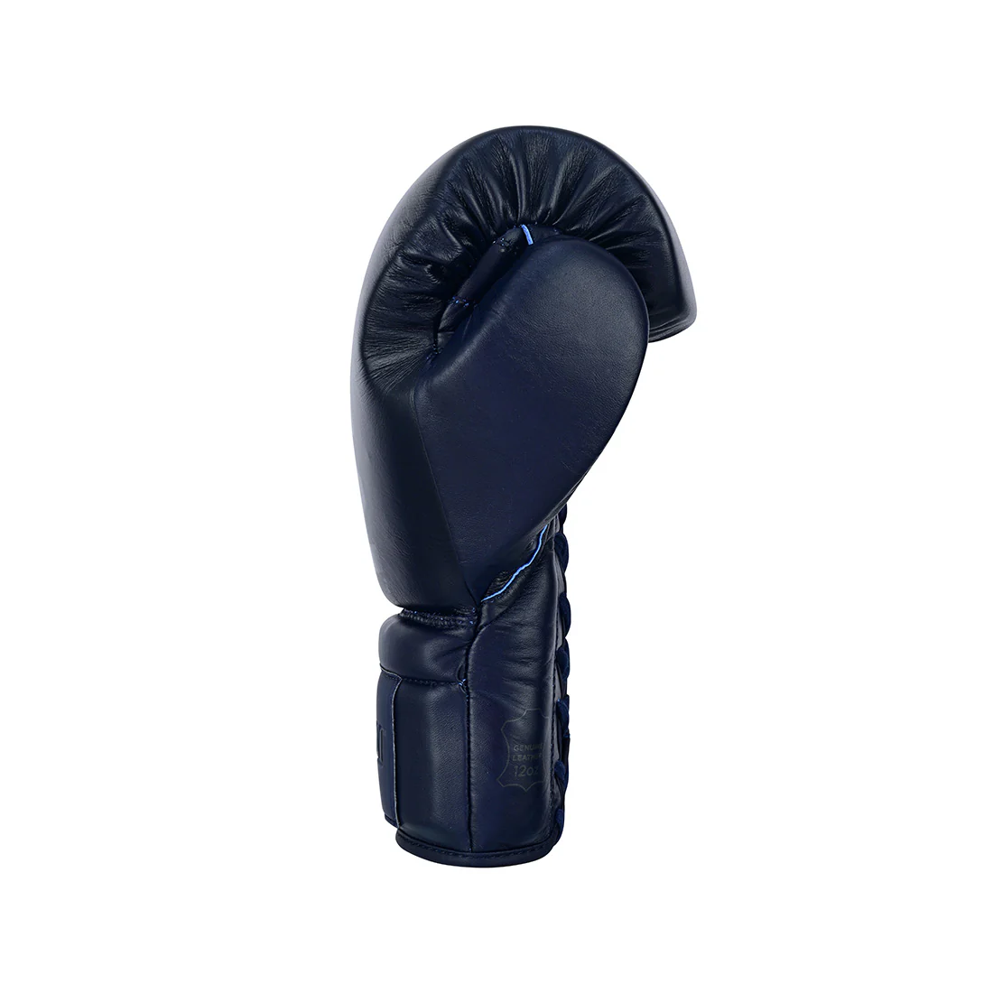 Pro Series Leather Lace-Up Boxing Glove - Navy Blue - Image 7