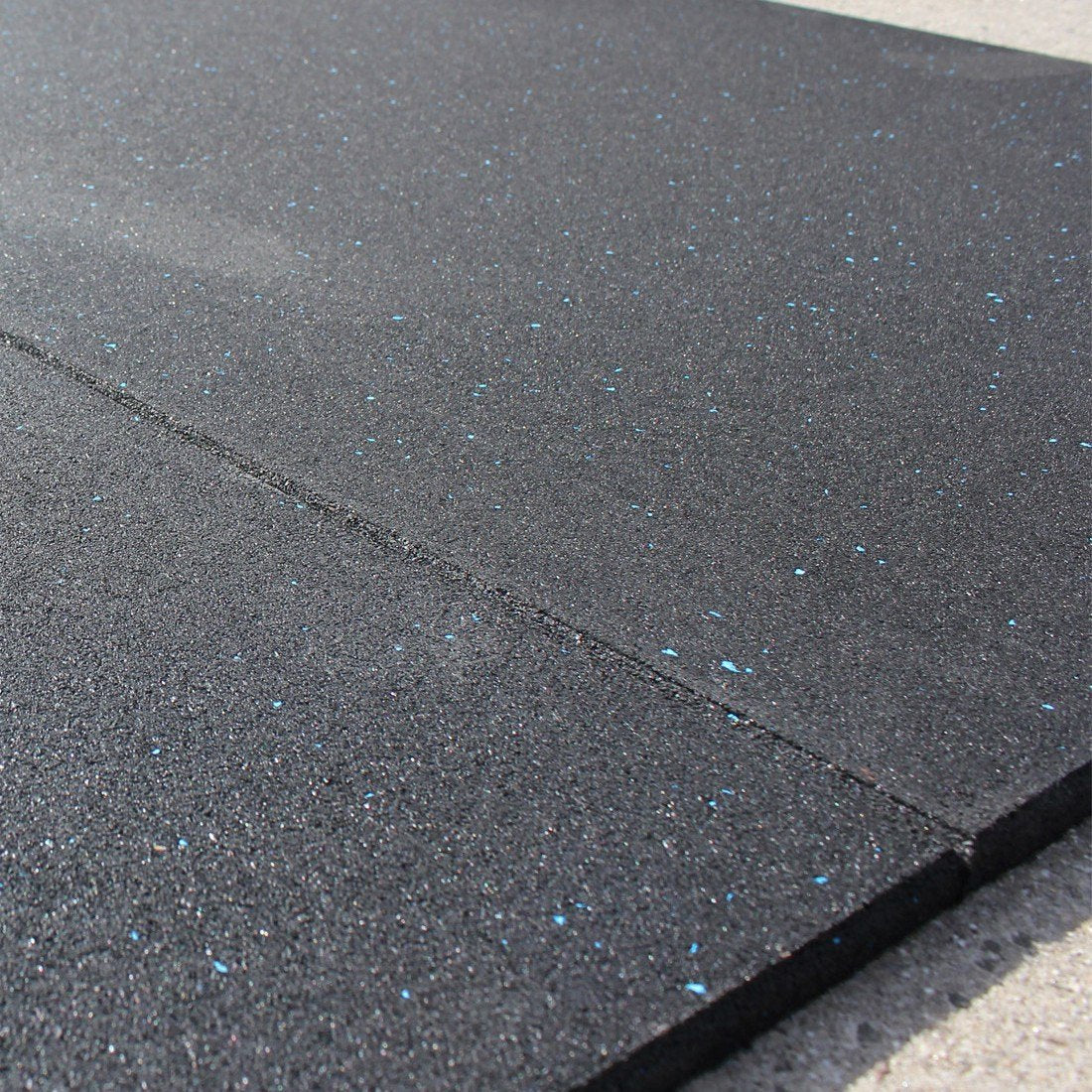 Commercial Rubber Gym Flooring Tile - 15mm - Black with Blue Fleck - Image 3