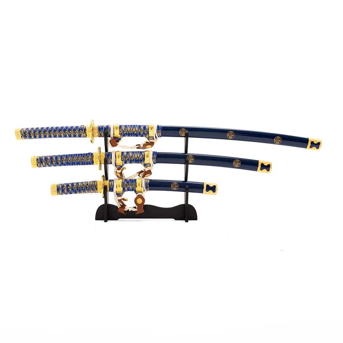 Blue Samurai 3 Piece Sword & Stand - Display