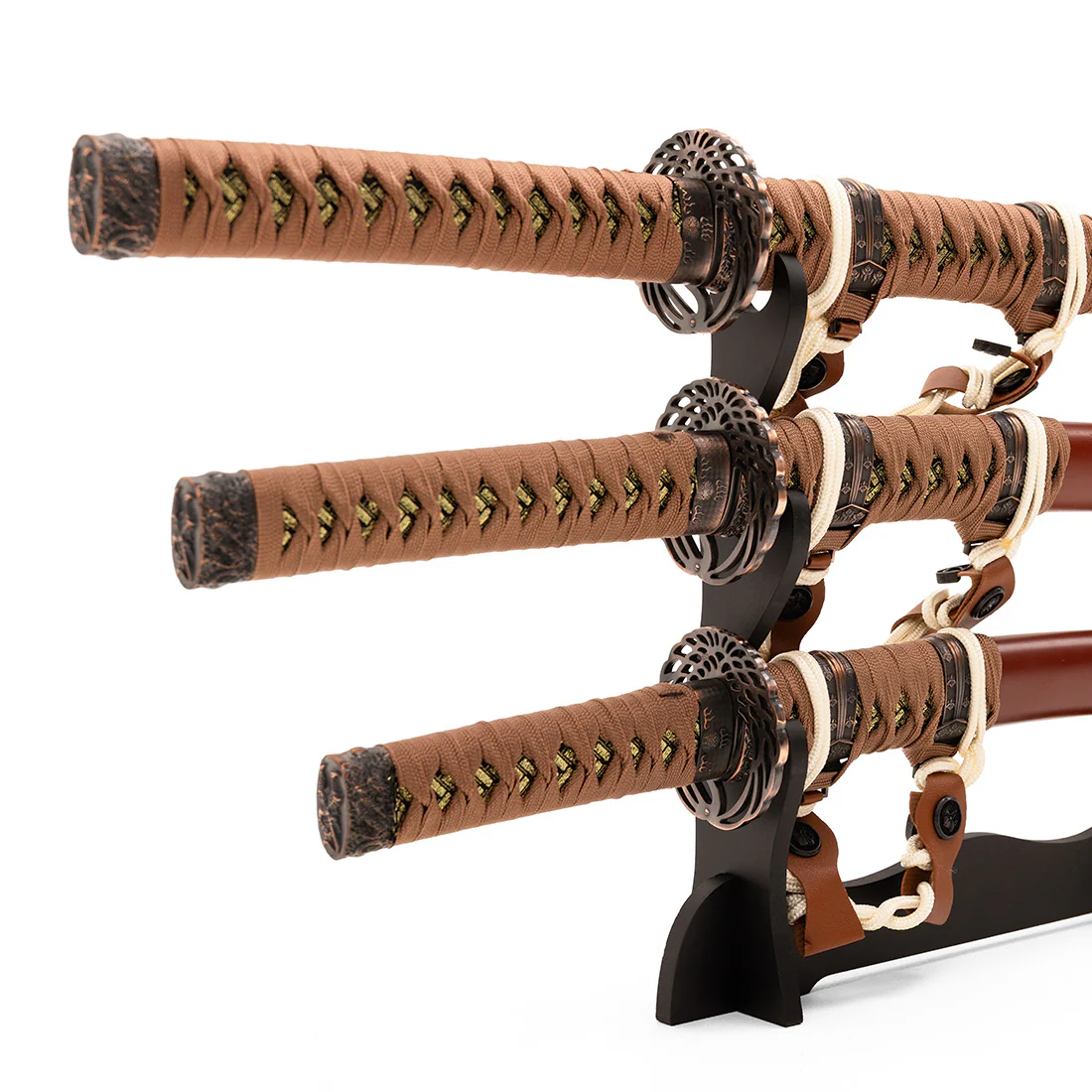 Brown Samurai 3 Piece Sword & Stand - Display - Image 3
