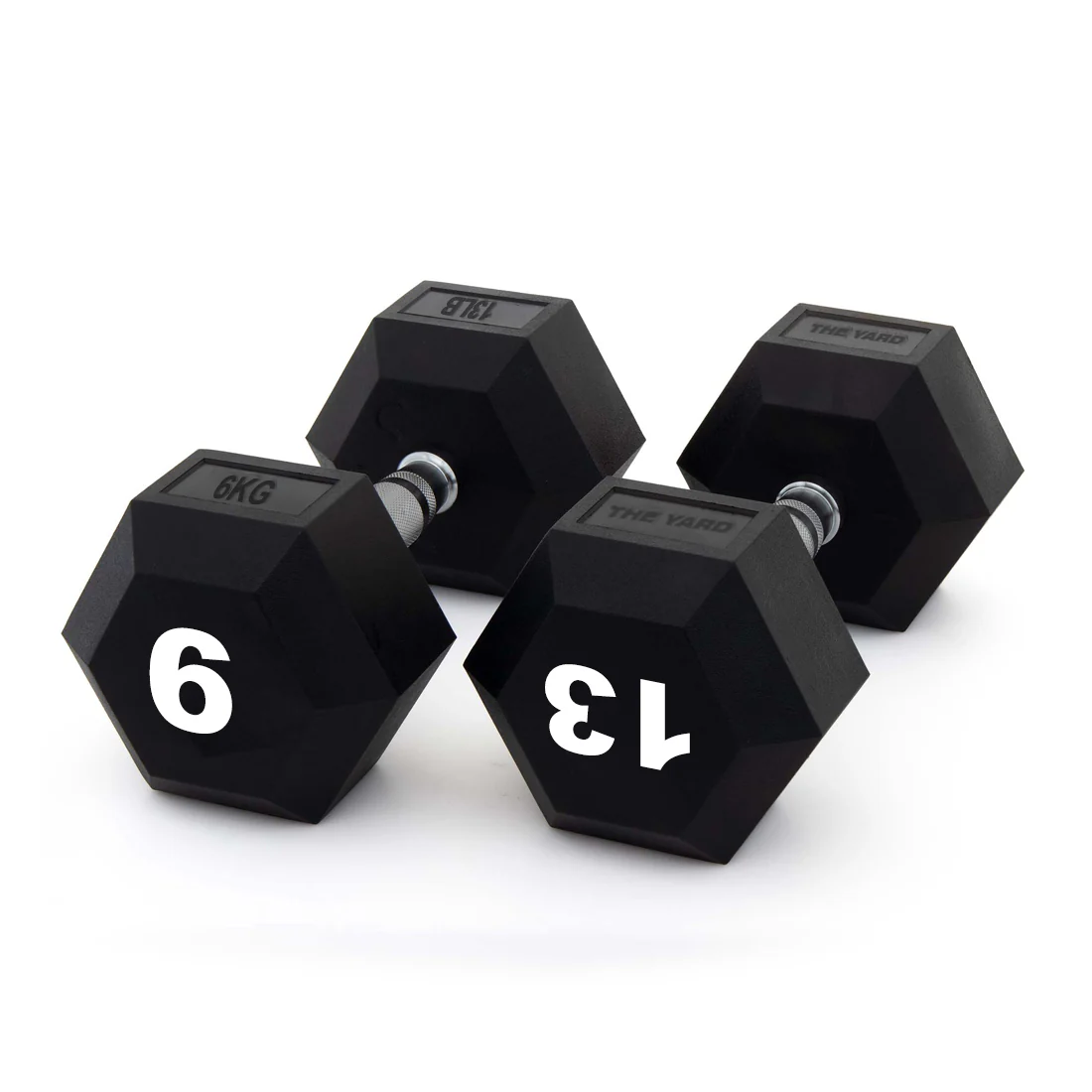 The Yard - Rubber Hex Dumbbell 6kg (Pair)
