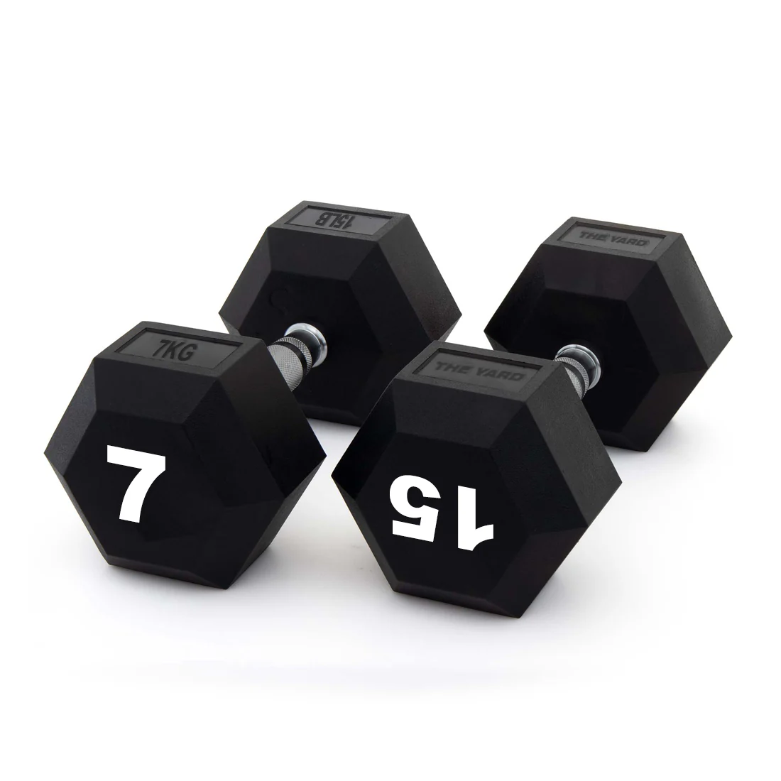 The Yard - Rubber Hex Dumbbell 7kg (Pair)