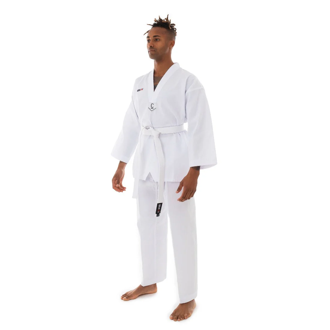 Taekwondo Uniform Classic - 8oz Ribbed Student Dobok (White V-Neck) - Image 2