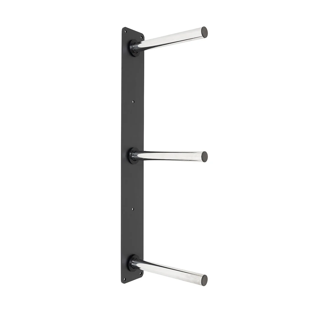Wall mounted Bumper Plate Storage with Chrome Pegs