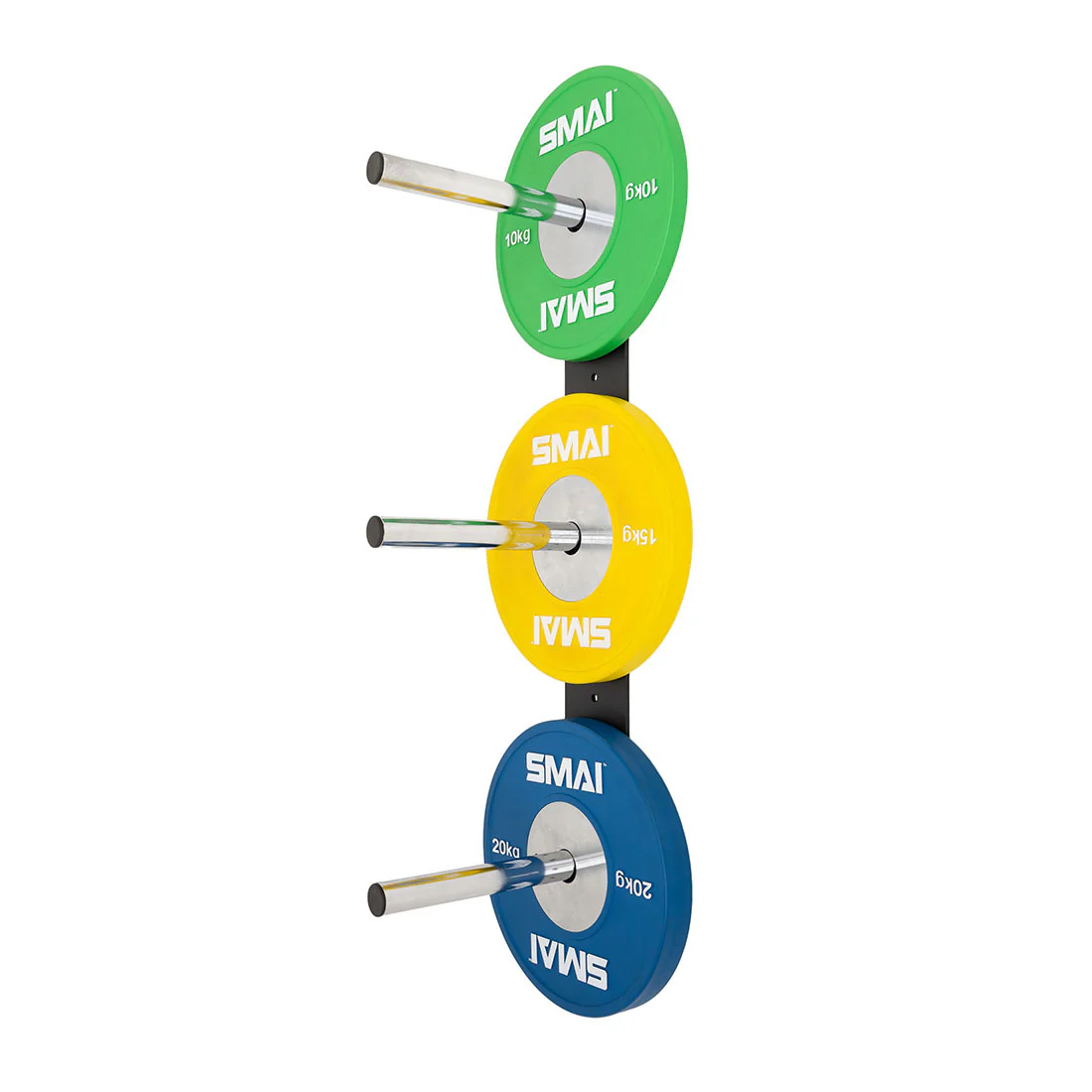 Wall mounted Bumper Plate Storage with Chrome Pegs - Image 3