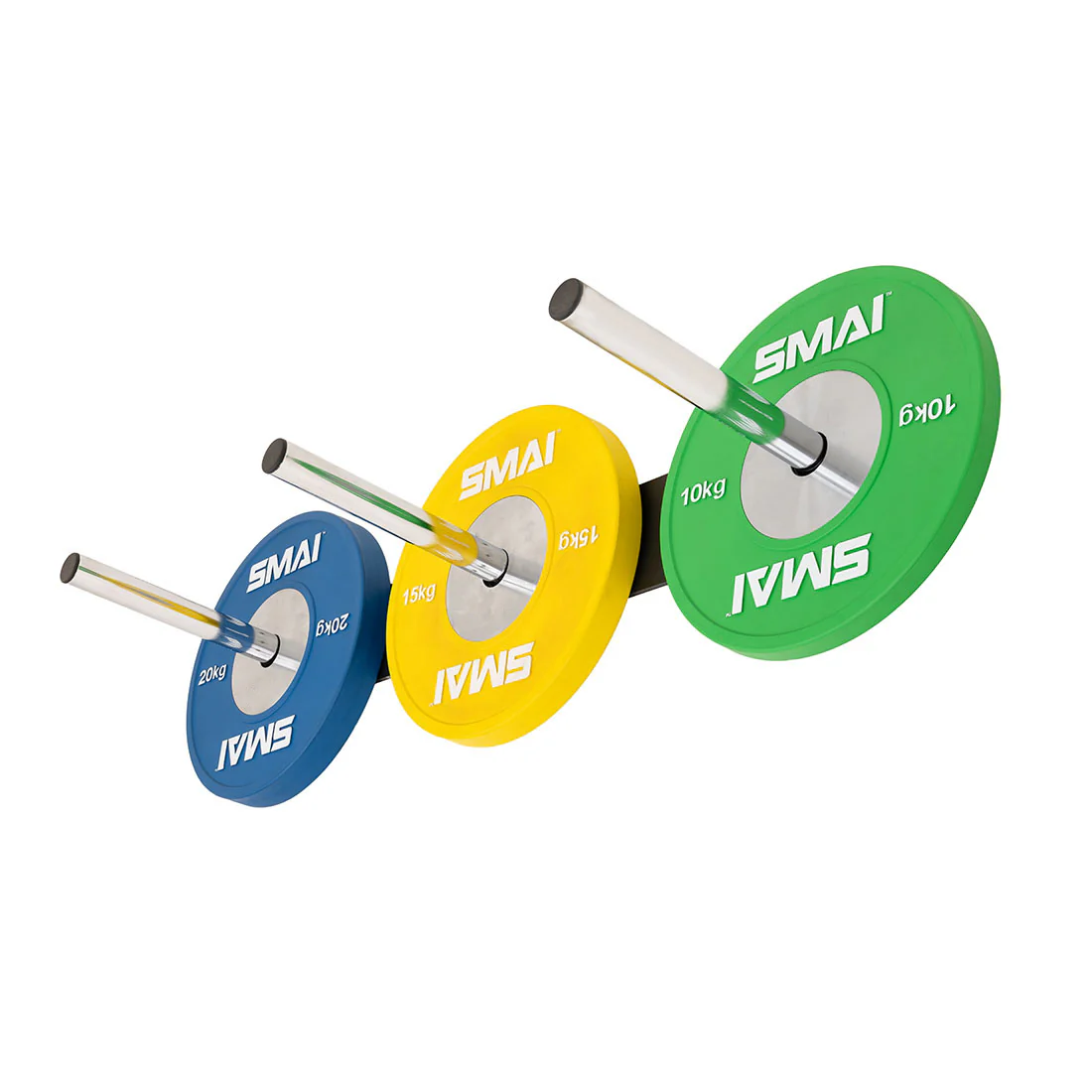Wall mounted Bumper Plate Storage with Chrome Pegs - Image 6