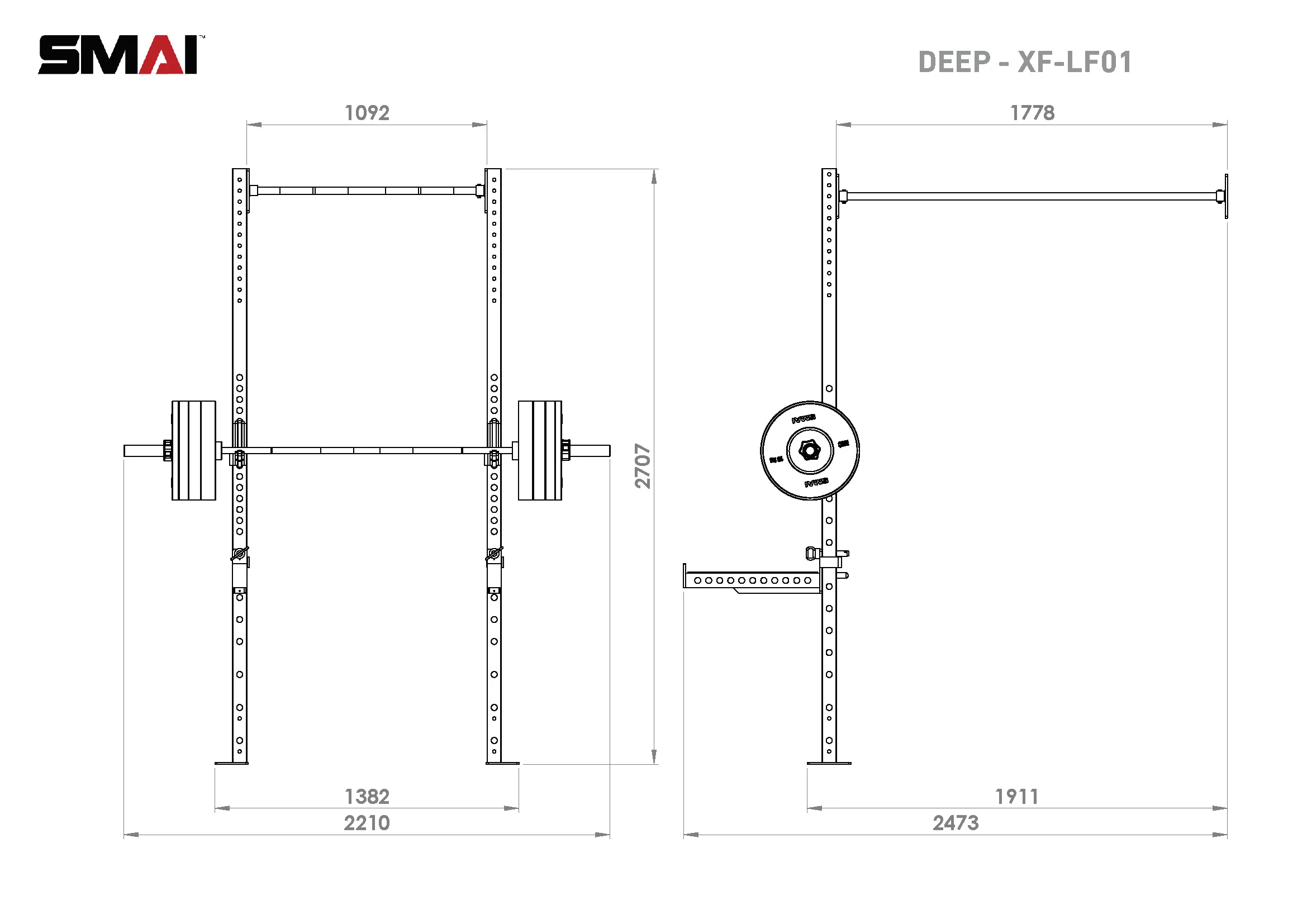Wall Mounted Rig - 1 Squat Cell - X-Frame - Image 10