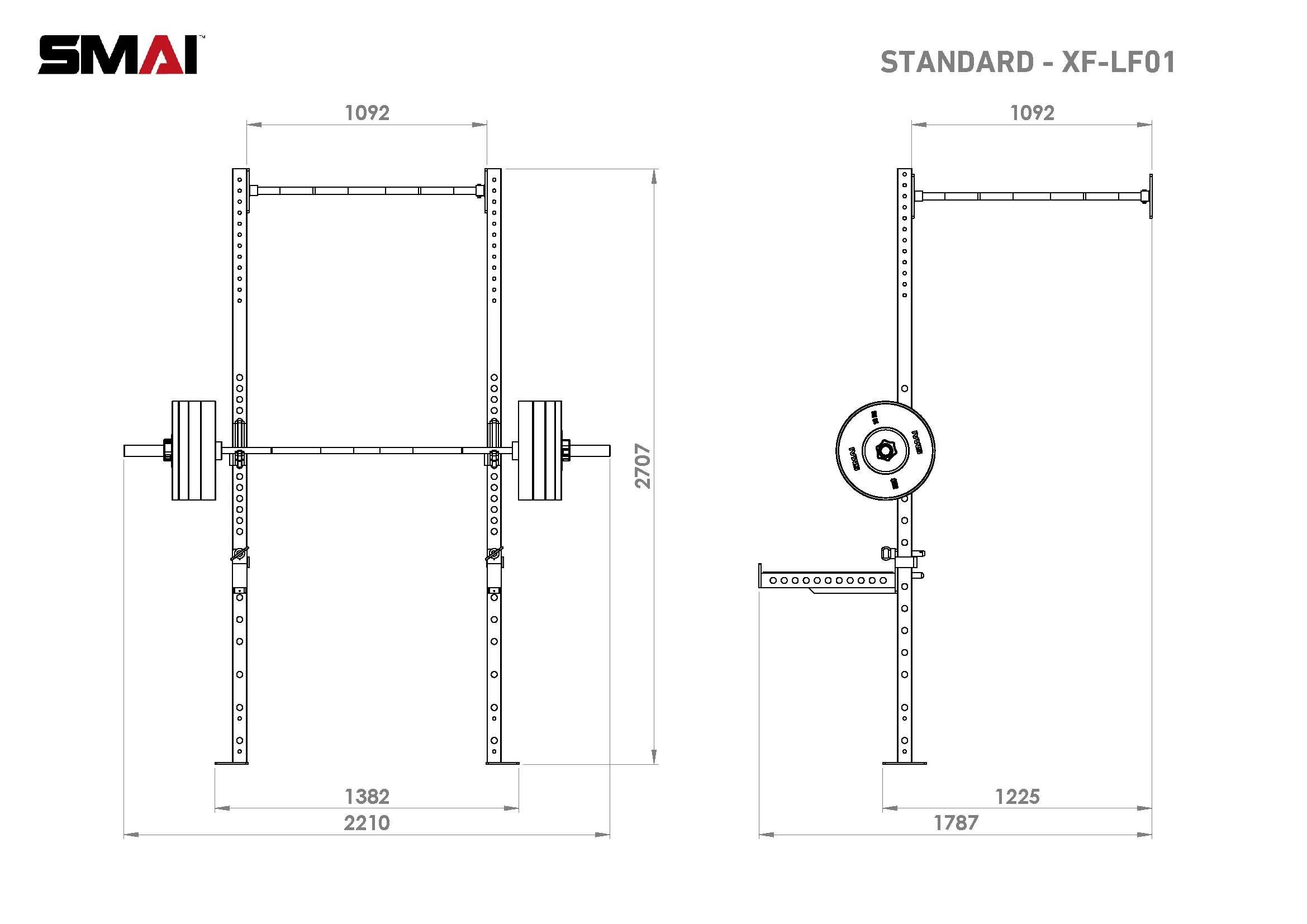 Wall Mounted Rig - 1 Squat Cell - X-Frame - Image 5
