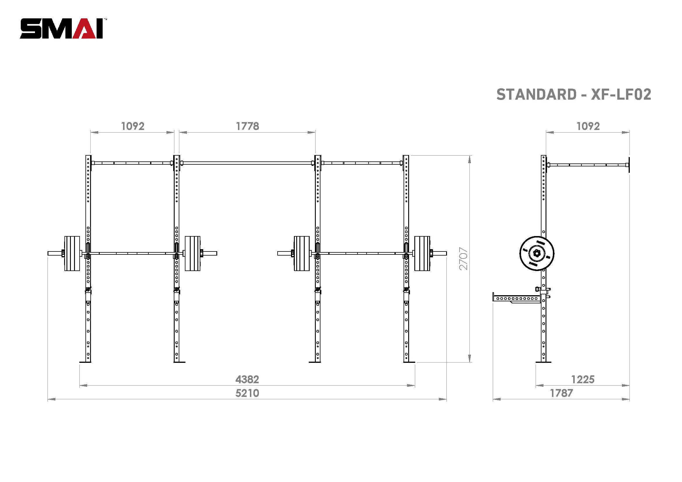 Wall Mounted Rig - 2 Squat Cells - X-Frame - Image 5