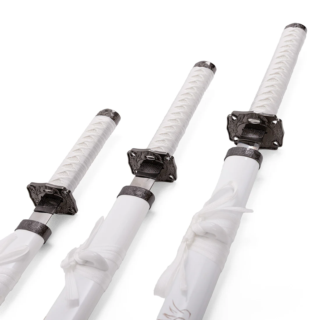 White Samurai 3 Piece Sword & Stand - Display - Image 2