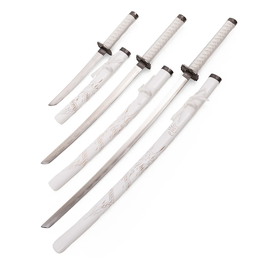 White Samurai 3 Piece Sword & Stand - Display - Image 3